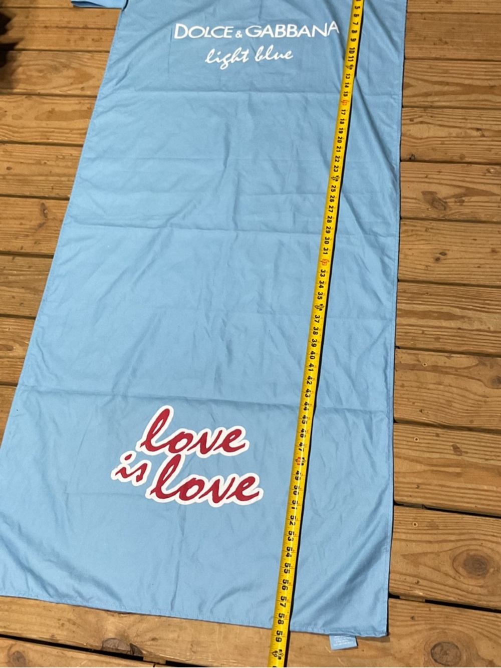 Dolce & Gabbana Light Blue 'Love is Love' Light Blue Bath Towel - Picture 3 of 5